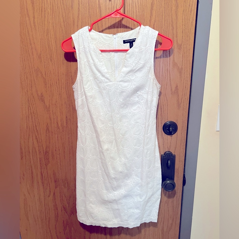 White eyelet tank dress